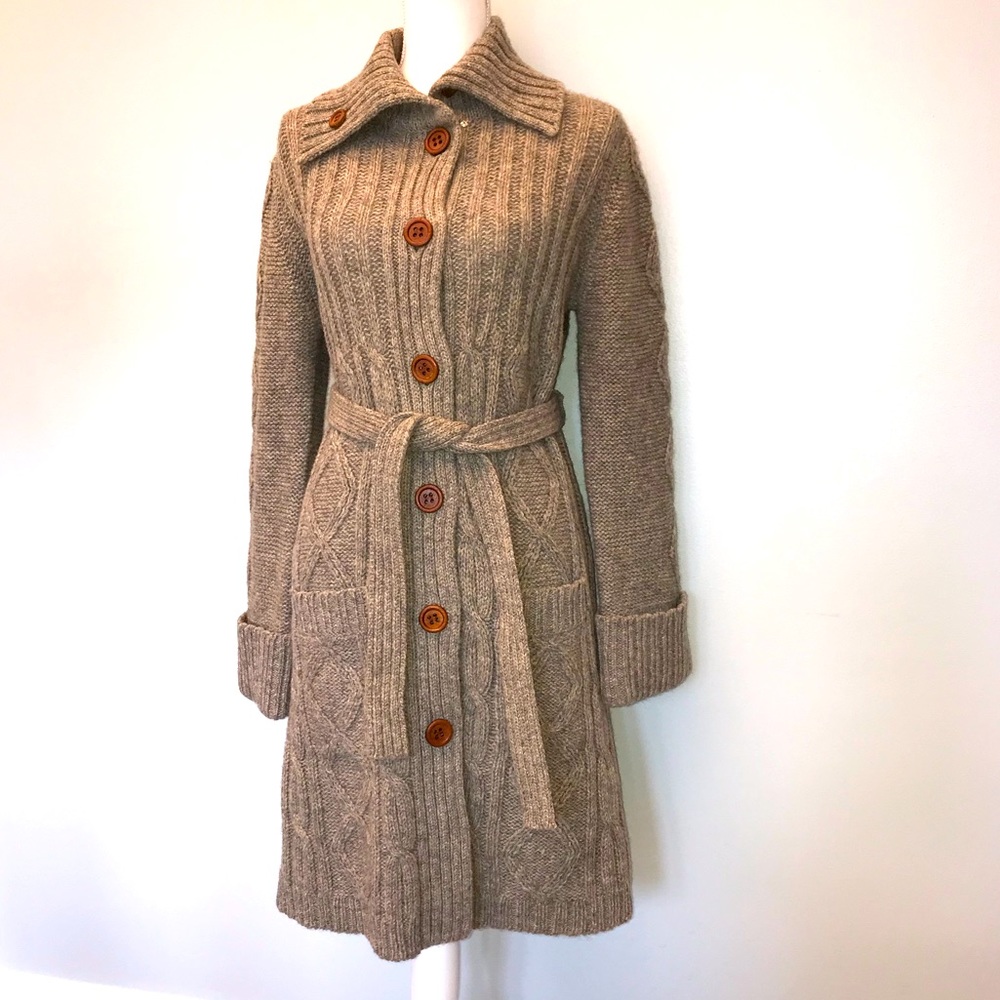 All Pure Wool Long Cardigan Sweater Size Medium